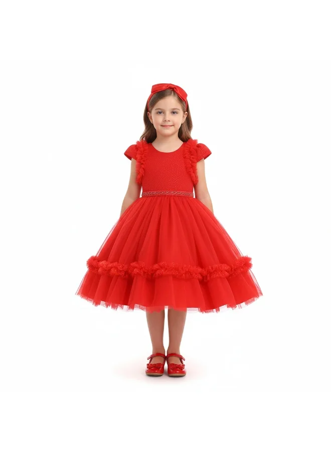 بيداني فستان أحمر صغير لامع